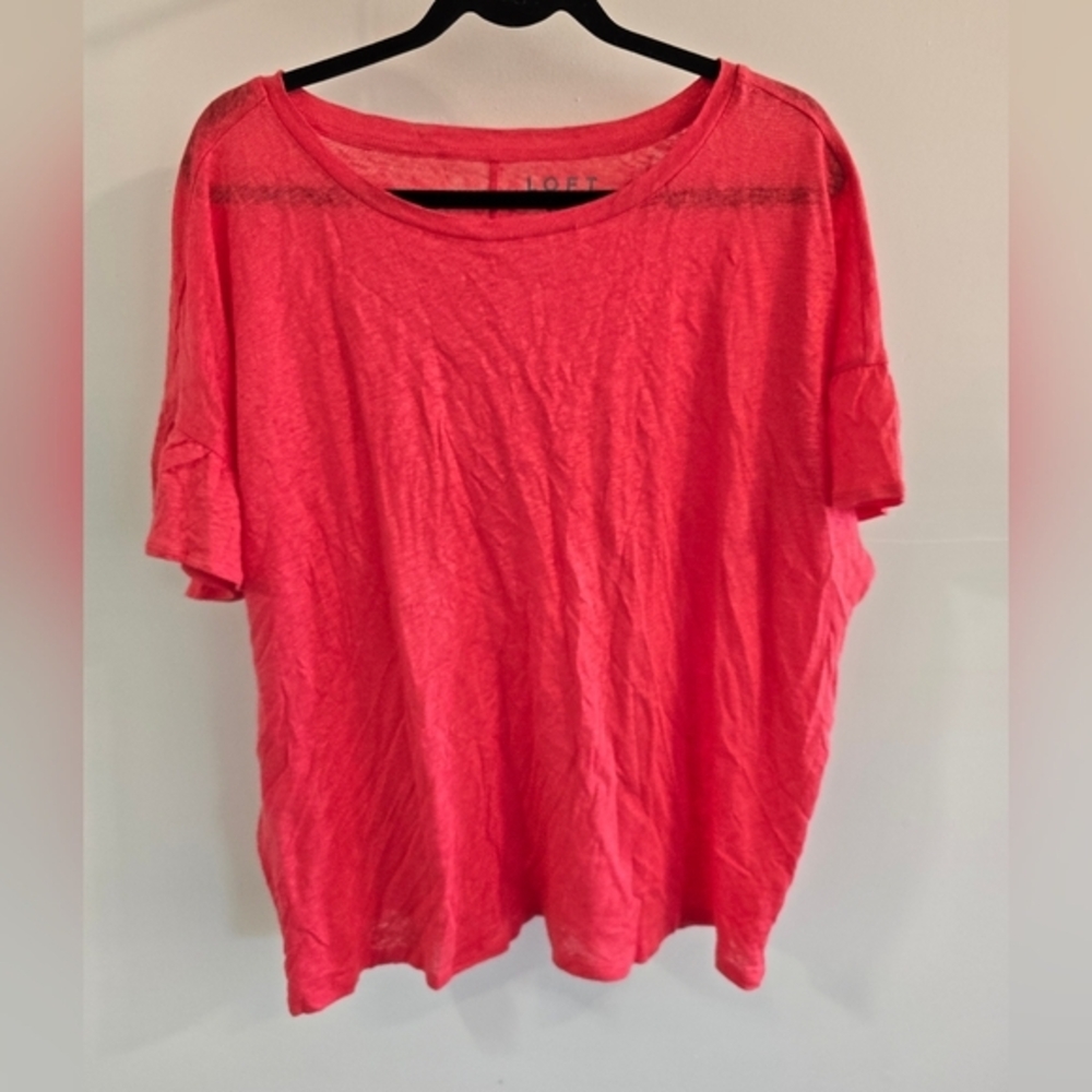 Loft Linen Women's‎ Coral Top Size XL Casual Capsule Elevated Basic Lightweight